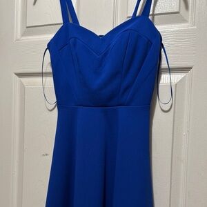 Elegant Blue Spaghetti Strap Dress